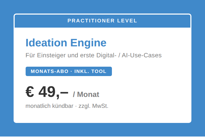 Ideation Engine · Monats-Abo