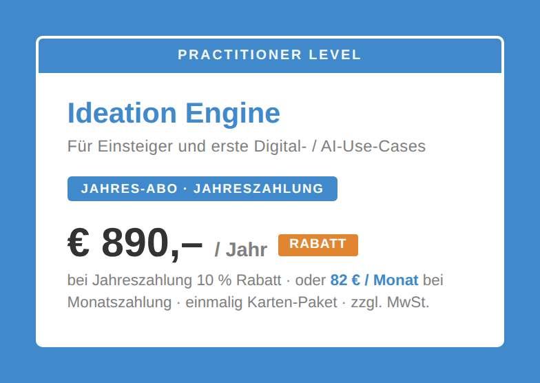 Ideation Engine · Jahres-Abo (Jahreszahlung)